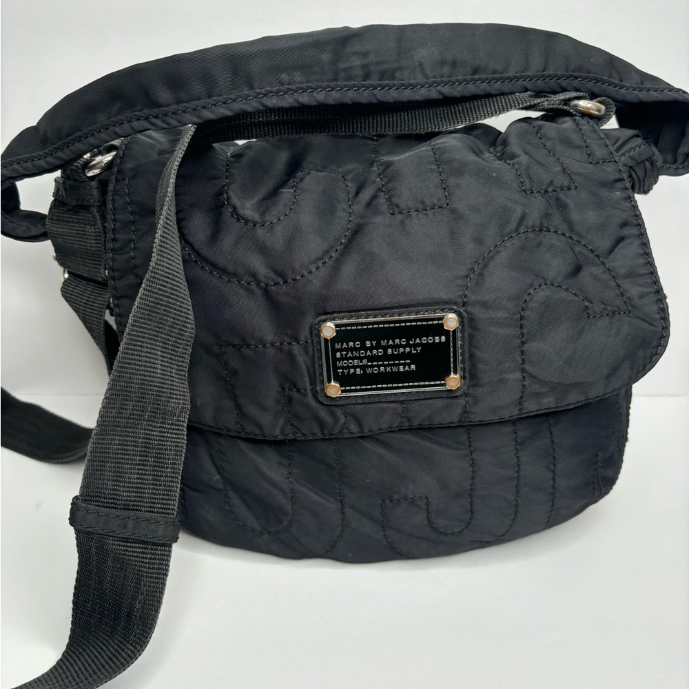 Marc By Marc Jacobs Signature Quilted Flap Over Black Nylon Crossbody purse bag - Picture 9 of 16
